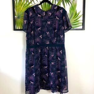 Lace & Mesh navy unicorn polkadot dress